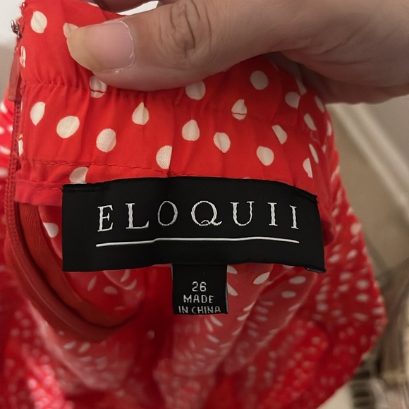 NWT ELOQUII Red Polka Dot Mini Skirt Tiered Ruffle Elastic Waist Size 26 Disney - Picture 5 of 11
